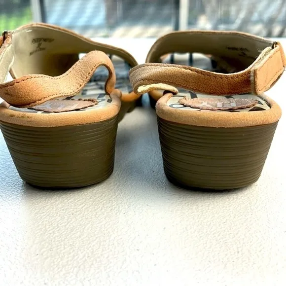 Fly London Palp Slingback Sandals Leather Wedge Low Heel Rose Pink 7-7.5