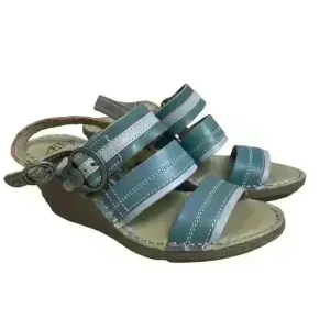 FLY London Women’s EU 37 US 6.5-7 Leather Wedge Sandals Leather Strappy Boho