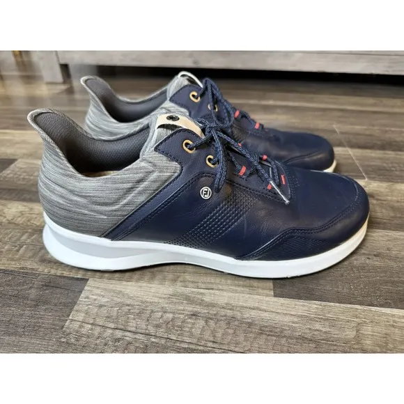 Footjoy FJ Stratos Men's Sz 9.5 Spikeless Golf Shoes Blue Gray Cork Casual 50079