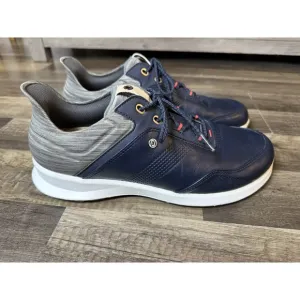 Footjoy FJ Stratos Men's Sz 9.5 Spikeless Golf Shoes Blue Gray Cork Casual 50079