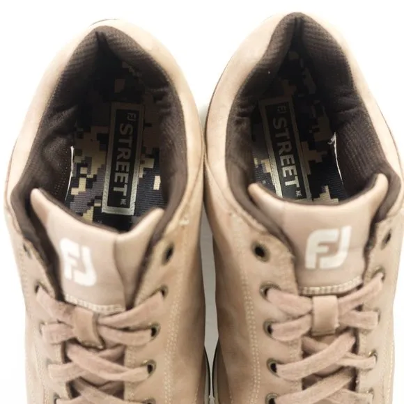 Footjoy FJ Street Leather Golf Shoes - Men's Size 9.5 - Tan