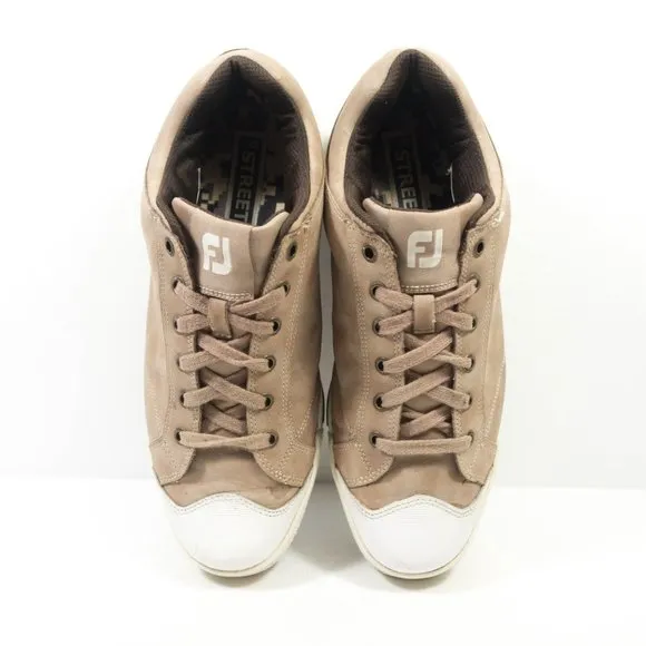 Footjoy FJ Street Leather Golf Shoes - Men's Size 9.5 - Tan