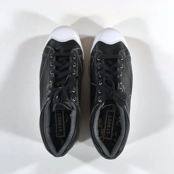FootJoy Street Sneaker Golf Shoes Mens Size 9.5 Black Leather White 56421