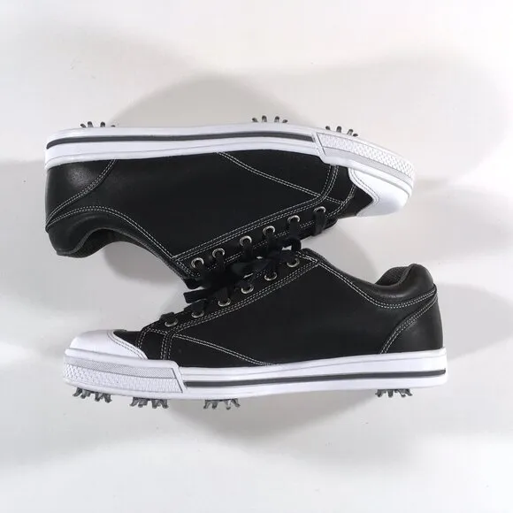 FootJoy Street Sneaker Golf Shoes Mens Size 9.5 Black Leather White 56421