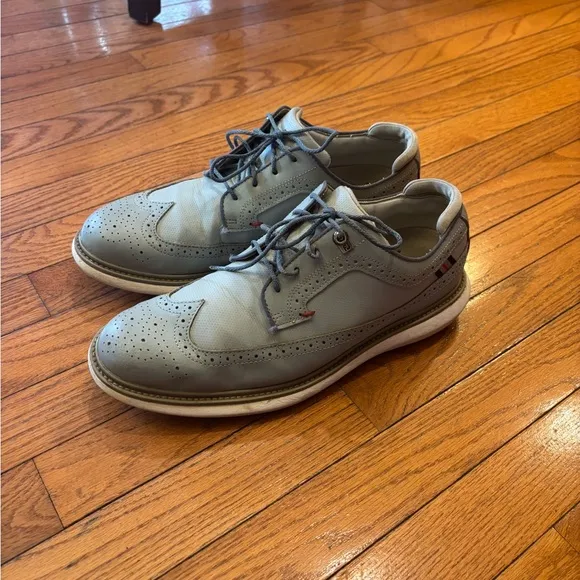 FootJoy Traditions Wing Tip Golf Shoes 57912 - Grey/Navy/Red - size 10.5
