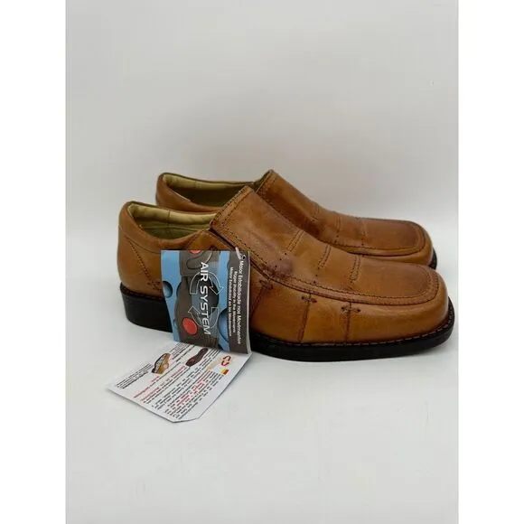Francajel Air System Genuine Leather Dress‎ Shoes Mens 8 Driving 2729-BRA3 NEW