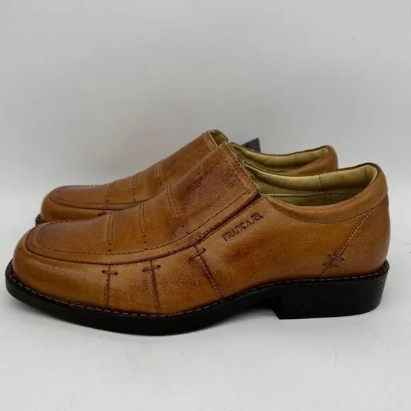 Francajel Air System Genuine Leather Dress‎ Shoes Mens 8 Driving 2729-BRA3 NEW
