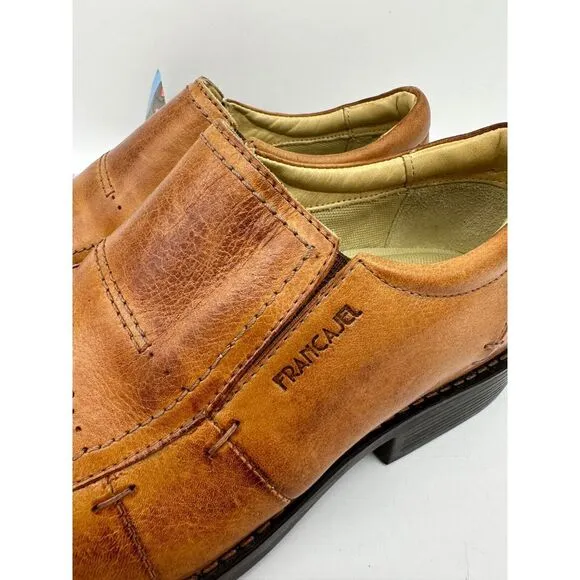 Francajel Air System Genuine Leather Dress‎ Shoes Mens 8 Driving 2729-BRA3 NEW