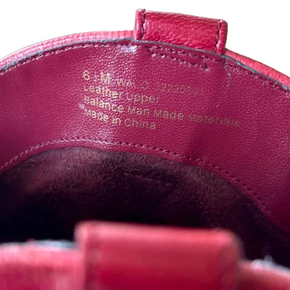 Franco Sarto Waco Red Leather Western Cowgirl Ankle Boots Booties Size 6.5