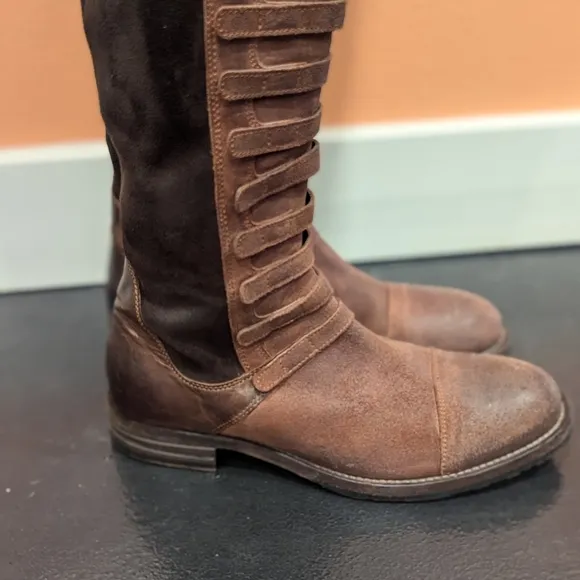 Free People 39 Black Forest Over The Knee Boots Brown Luxury Boho Chic Tall Boot