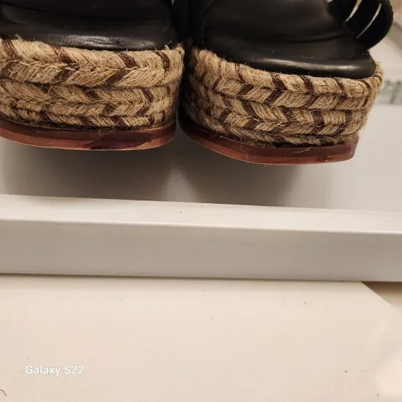 Free People &quot;Fahn Jute&quot; Platform Sandals. NIB. Size 8
