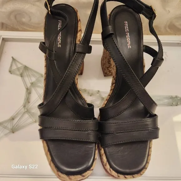 Free People &quot;Fahn Jute&quot; Platform Sandals. NIB. Size 8
