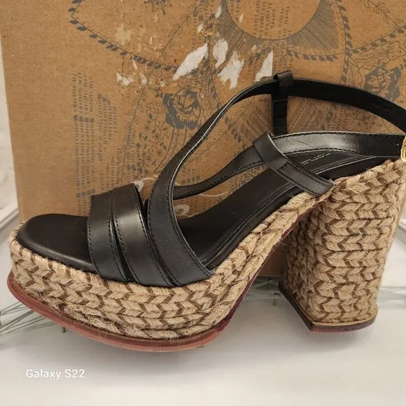 Free People &quot;Fahn Jute&quot; Platform Sandals. NIB. Size 8