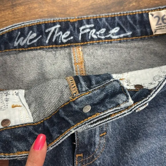 Free People Bailey Denim raw hem Mini Skirt- Size 26 NWT