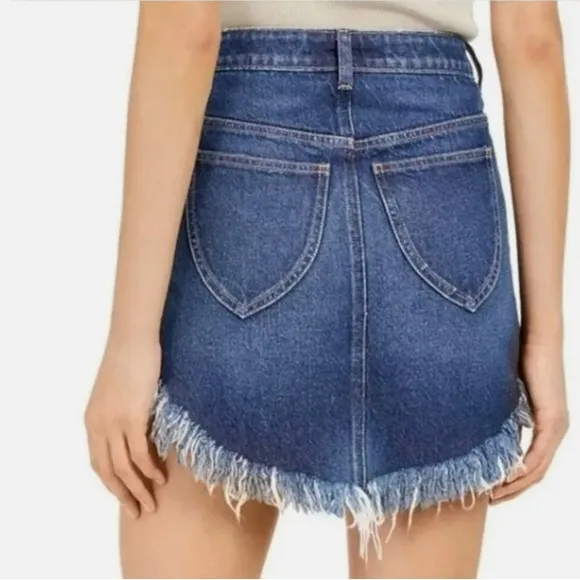 Free People Bailey Denim raw hem Mini Skirt- Size 26 NWT