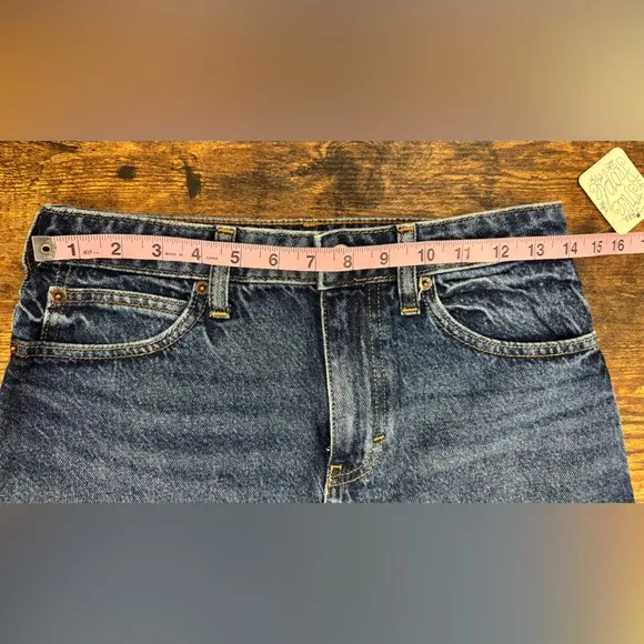 Free People Bailey Denim raw hem Mini Skirt- Size 26 NWT