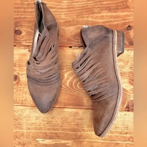 Free People booties Ankle Boot Lost Valley Boots taupe brown tan Leather boho