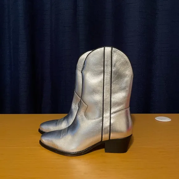 Free People Borderline Western Boots Gunmetal