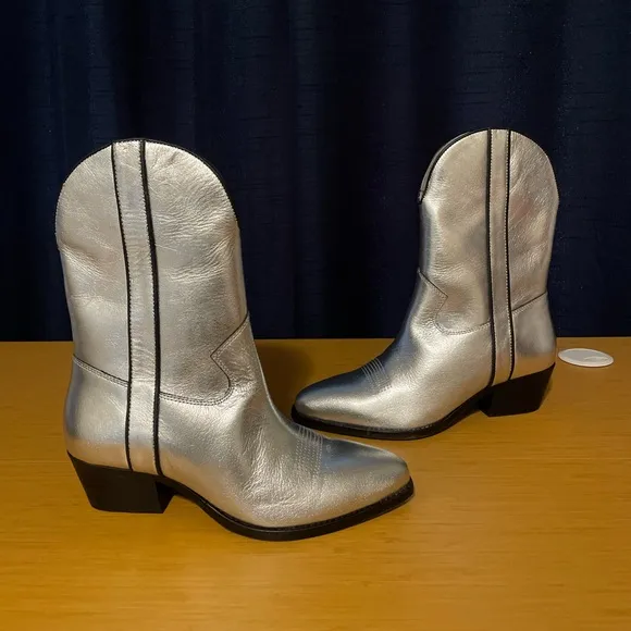 Free People Borderline Western Boots Gunmetal
