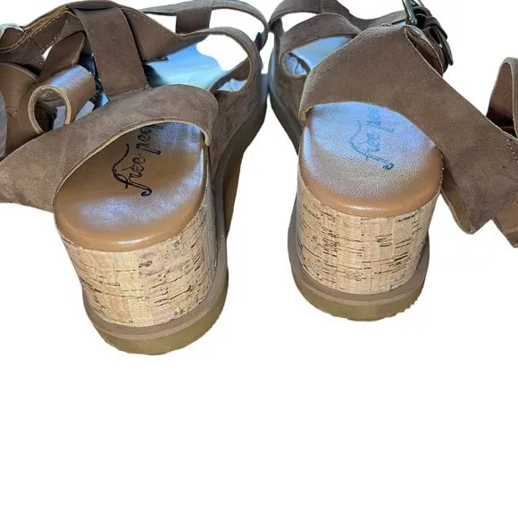 Free People Callie Cork Platform Sandals Size 7.5 US 38 EUR