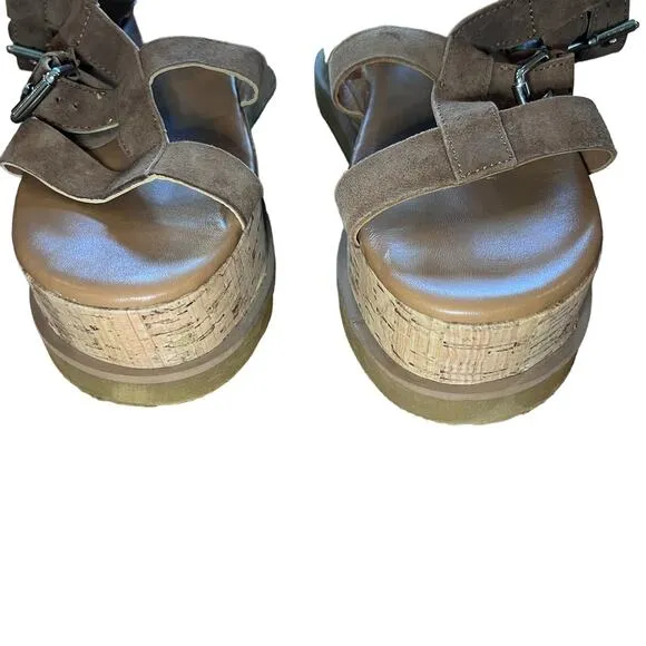 Free People Callie Cork Platform Sandals Size 7.5 US 38 EUR