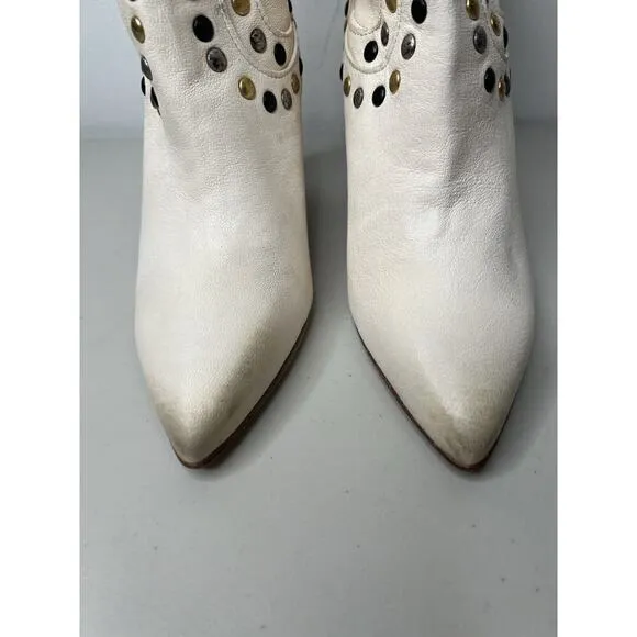 Free People Dakota White Studded Western Boot Women’s Size 38/7.5