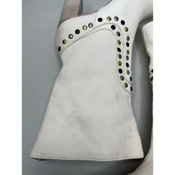 Free People Dakota White Studded Western Boot Women’s Size 38/7.5