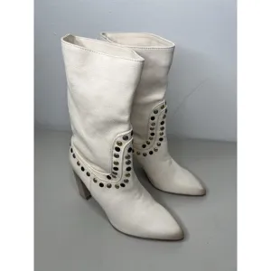 Free People Dakota White Studded Western Boot Women’s Size 38/7.5