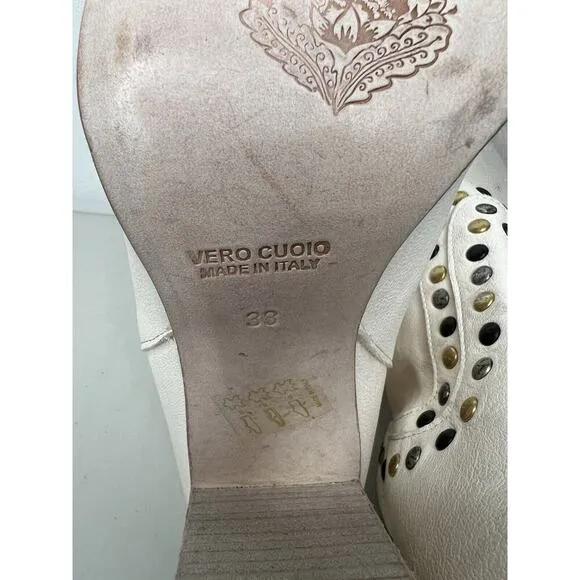 Free People Dakota White Studded Western Boot Women’s Size 38/7.5