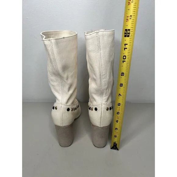 Free People Dakota White Studded Western Boot Women’s Size 38/7.5