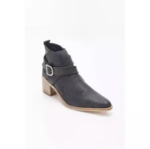 Free People Dark Gray Back Loop Ankle Boots NWOB Size 38/7.5