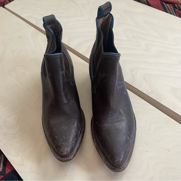 Free People Farylrobin Sanded Ridge Leather Ankle Boots sz 10