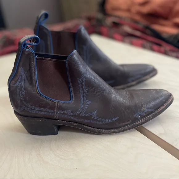 Free People Farylrobin Sanded Ridge Leather Ankle Boots sz 10