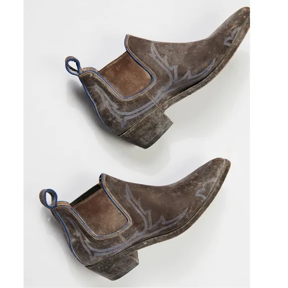 Free People Farylrobin Sanded Ridge Leather Ankle Boots sz 10