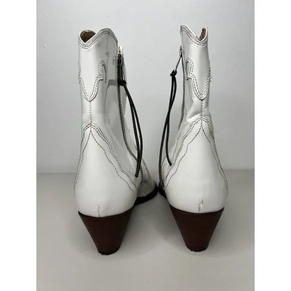 Free People Frontier Western Patent Leather Pointed Toe Ankle Boot Size 38/7.5
