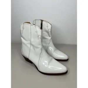 Free People Frontier Western Patent Leather Pointed Toe Ankle Boot Size 38/7.5