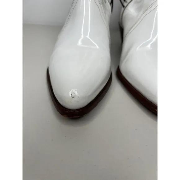 Free People Frontier Western Patent Leather Pointed Toe Ankle Boot Size 38/7.5