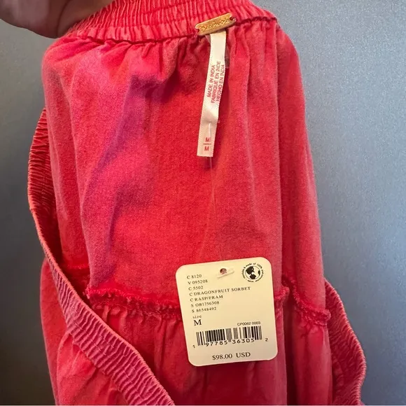 Free People Full Swing Midi Skirt In Dragonfruit Sorbet SZ M
