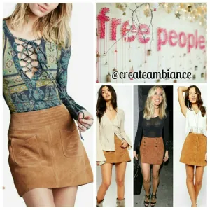 Free People Genuine Suede Mini Skirt