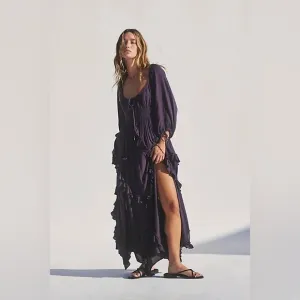 Free People In Your Dreams Maxi size Small- Navy flowy Boho Dress