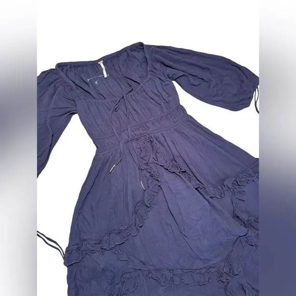 Free People In Your Dreams Maxi size Small- Navy flowy Boho Dress