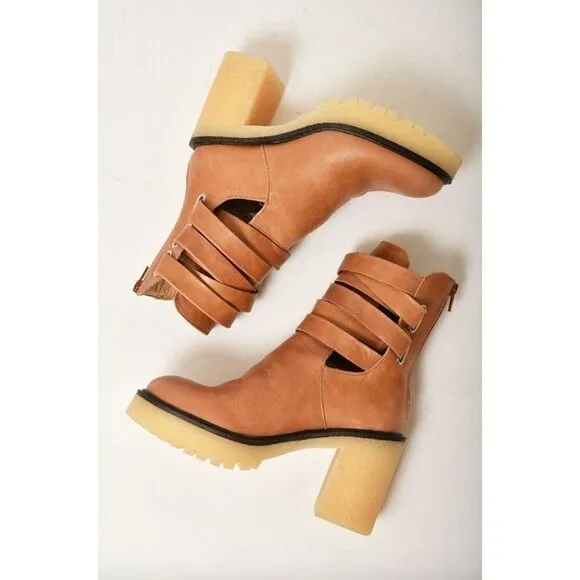 Free People Jesse Cutout Boots English Tan Womens Size 41