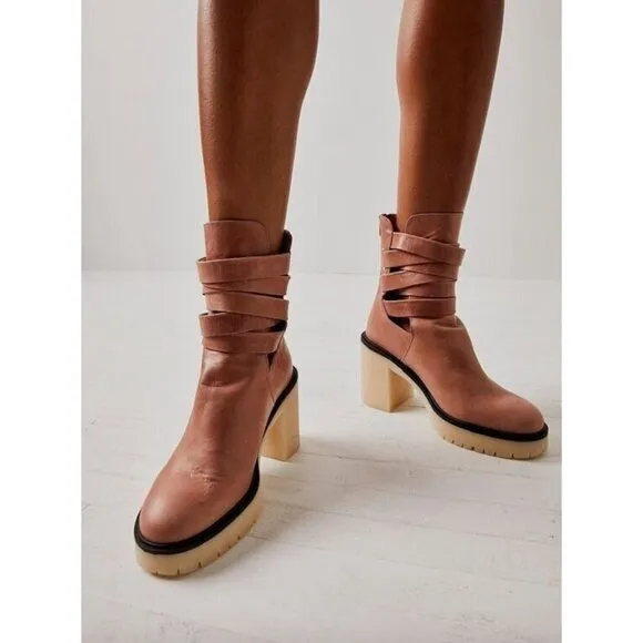 Free People Jesse Cutout Boots English Tan Womens Size 41