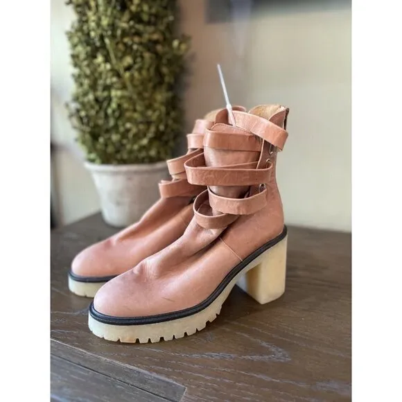 Free People Jesse Cutout Boots English Tan Womens Size 41