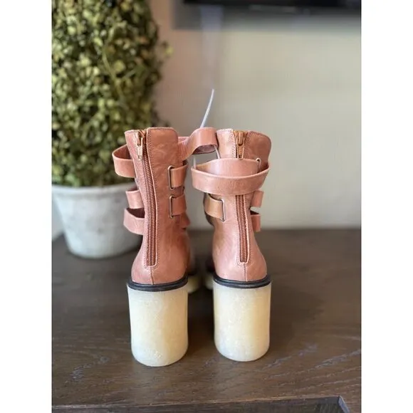 Free People Jesse Cutout Boots English Tan Womens Size 41