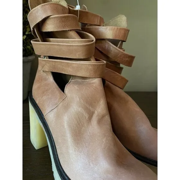 Free People Jesse Cutout Boots English Tan Womens Size 41