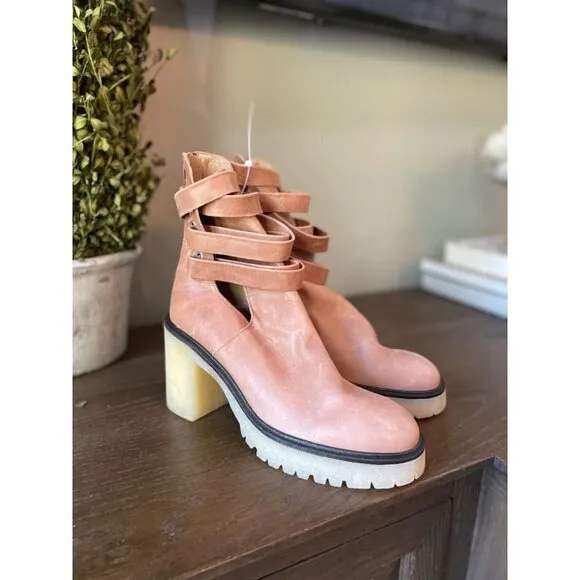 Free People Jesse Cutout Boots English Tan Womens Size 41