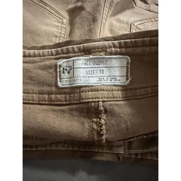 Free People‎ Light Brown Shorts Size 10 Button Fly