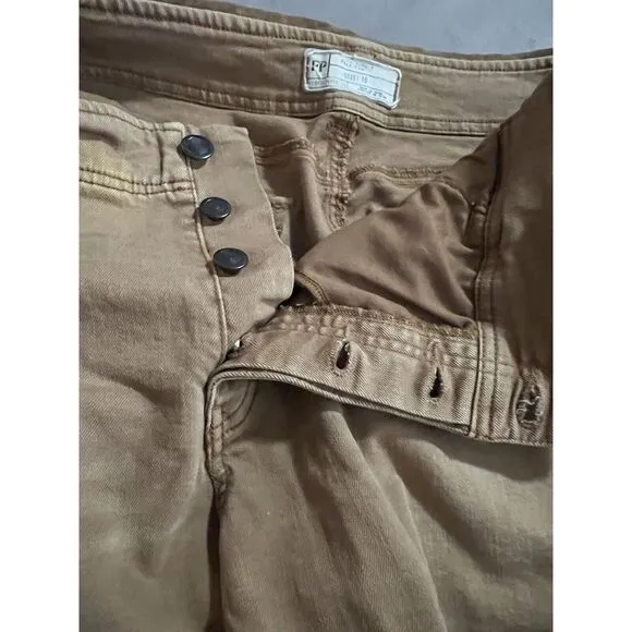 Free People‎ Light Brown Shorts Size 10 Button Fly