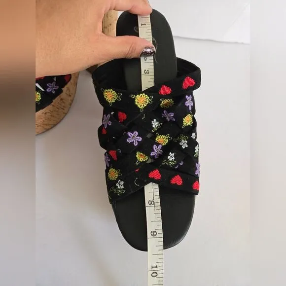 Free People Lisbon Platform floral boho Mules sandals Size 7